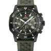 Swiss Military Solar Chronograph SMS34113.06 with green dial, Black PVD case and green rubber strap.