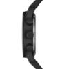 Seitenansicht Swiss Military Minimalist Chronograph Watch - schwarzes Gehäuse mit FKM-Kautschukarmband.