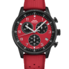 Swiss Military Minimalist Chronograph Watch with red dial and FKM rubber strap – Swiss Made chronograph for power and comfort.