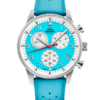 Swiss Military Minimalist Chronograph Watch with light blue dial and FKM rubber strap – Swiss Made chronograph for comfort and precision.
