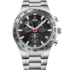 Swiss Military Speed Chronograph Watch black silver steel front view