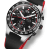 Swiss Military Speed Chronograph Watch black dial red details angled view