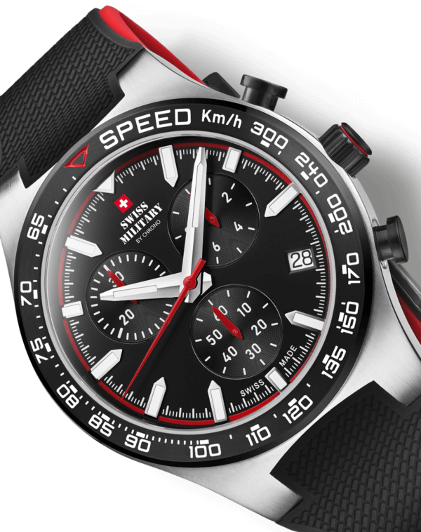 Swiss Military Speed Chronograph Watch rubber strap detail