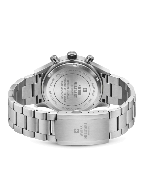 Swiss Military Field Chronograph SM34117.02 case back engraving