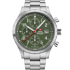 Swiss Military Field Chronograph Watch green dial silver steel front view