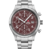 Swiss Military Field Chronograph Watch burgundy dial silver steel front view