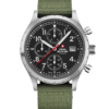 Swiss Military Field Chronograph Watch black dial green canvas front view