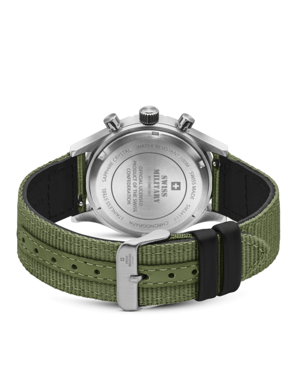 Swiss Military Field Chronograph SM34117.06 case back engraving