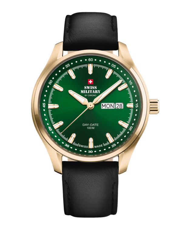 Swiss Military Classic Men's Watch - Green, Gold Steel | SM34116.07